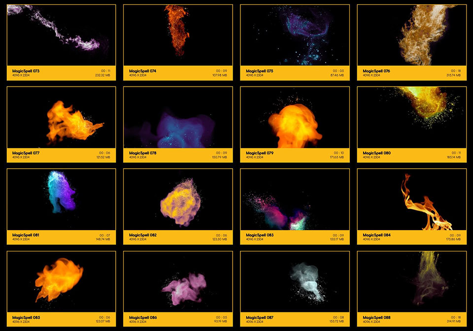 视频素材-153个魔法粒子烟雾火焰特效动画素材-Magic Spell BBV48