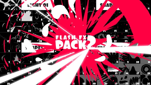 4K视频素材-100个能量电流液体飞溅转场MG动画包 Flash FX Pack 2