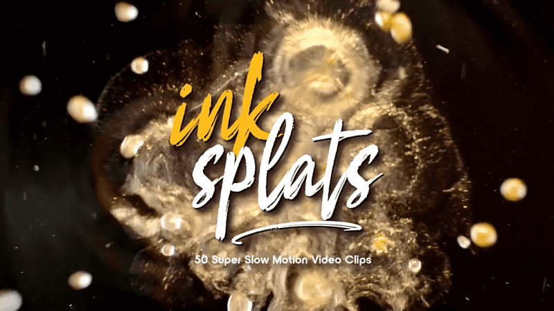 4K视频素材-50个彩色水墨滴落飞溅散开特效合成动画