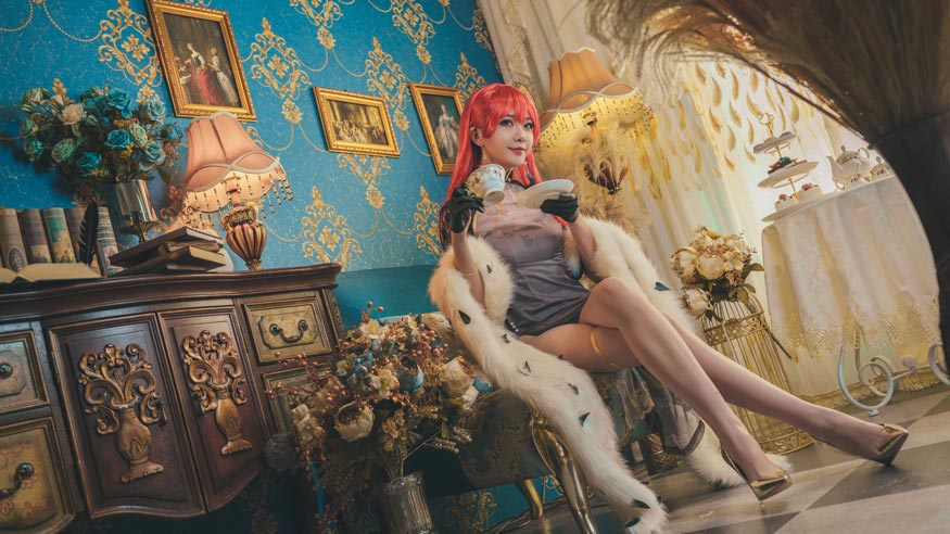 源纱希喵喵喵 君主旗袍COS