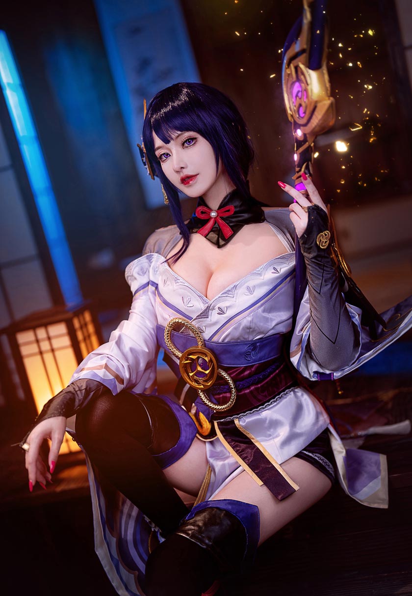 露兒大魔王 雷电将军COS第1张-皮玩部落 露兒大魔王 雷电将军COS