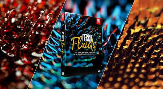 4K视频素材-100个抽象微观近景特写流体磁吸特效动画 BBV28