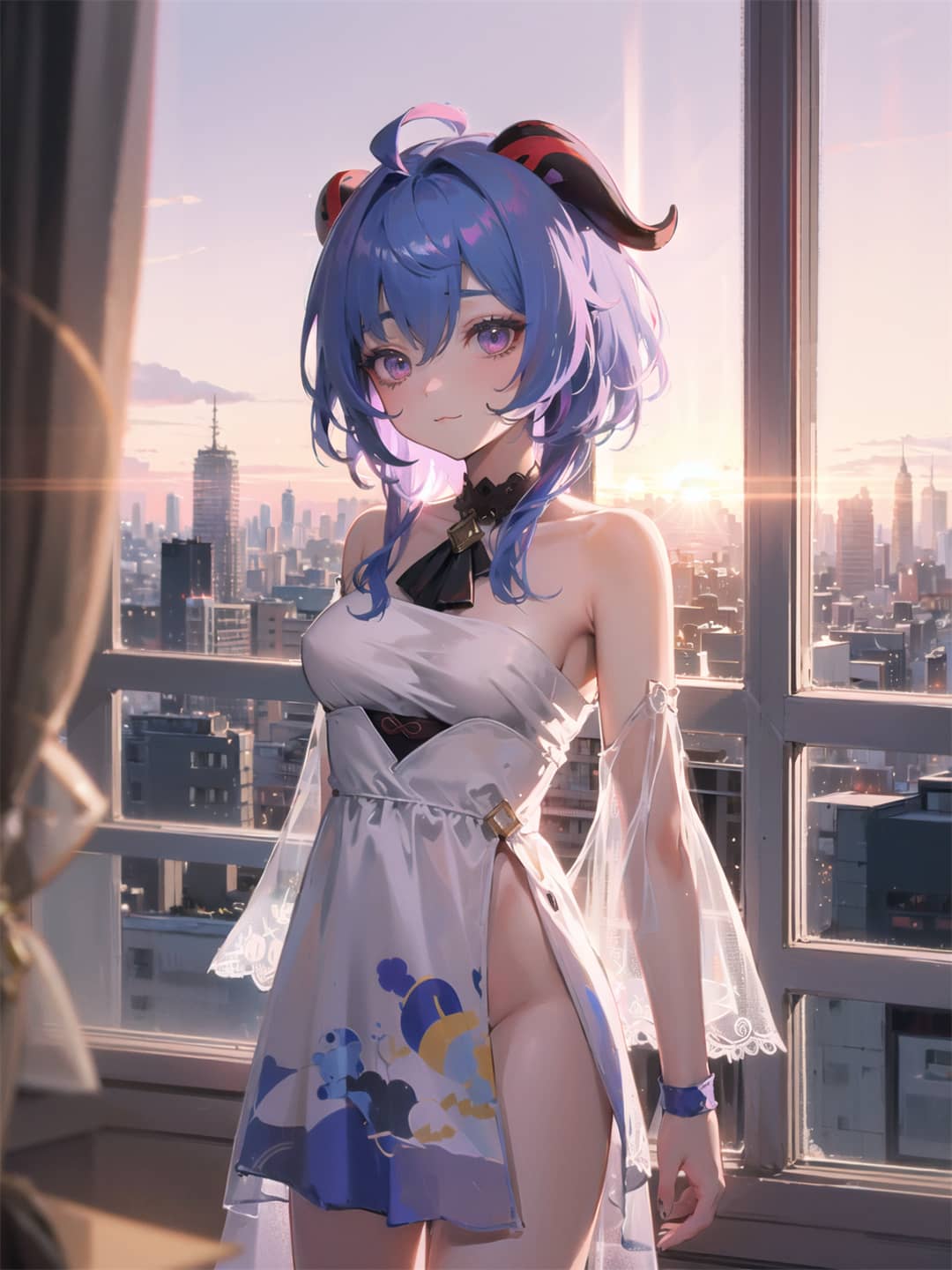 AI生成 原神 甘雨 露肩