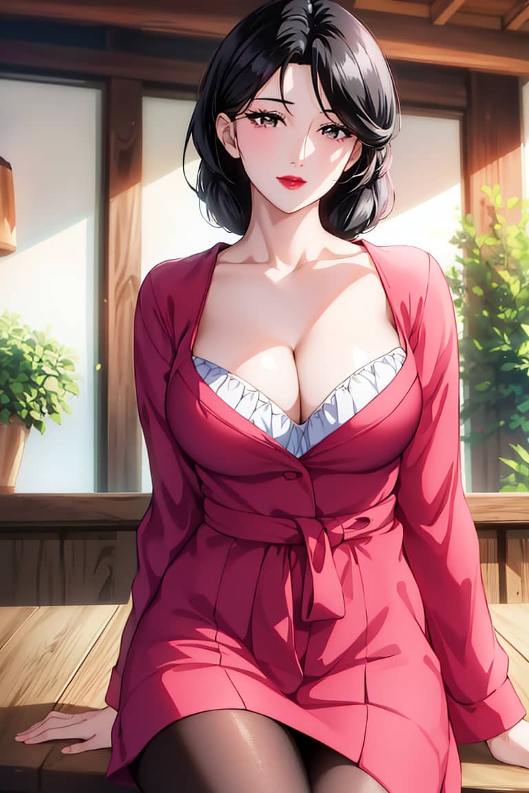 AI生成 连衣裙小姨3 神里家的大小姐，优雅又端庄