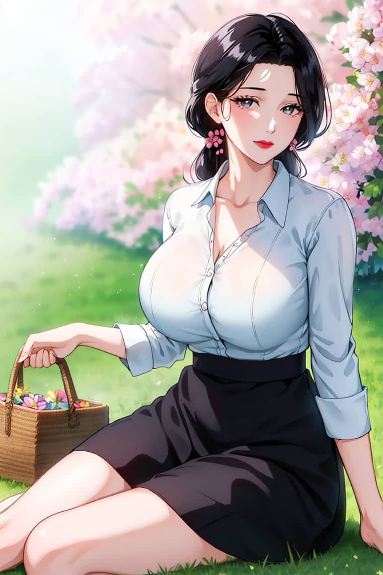 AI生成 连衣裙小姨3 神里家的大小姐，优雅又端庄