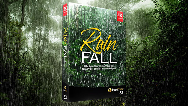 133个雨珠水滴雨落下雨特效素材 BBV33 Rain Fall-4K视频素材