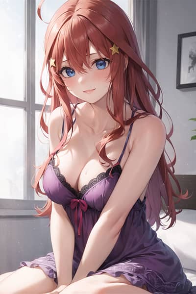 AI绘画 五等分的新娘 中野五月 睡衣 内衣 枕头