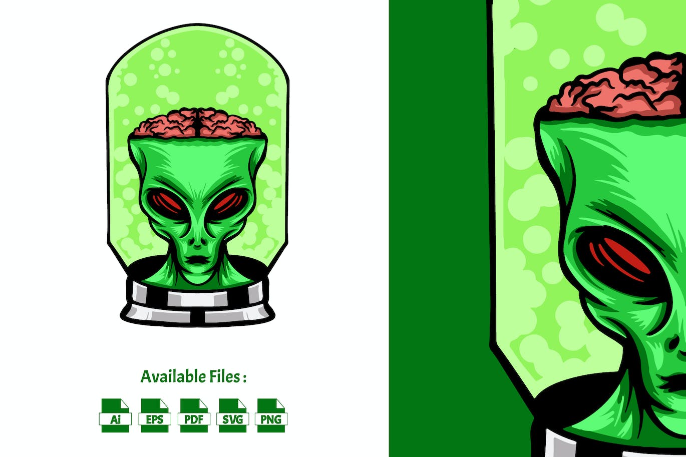 外星人头矢量图形 Aliens Head Illustration