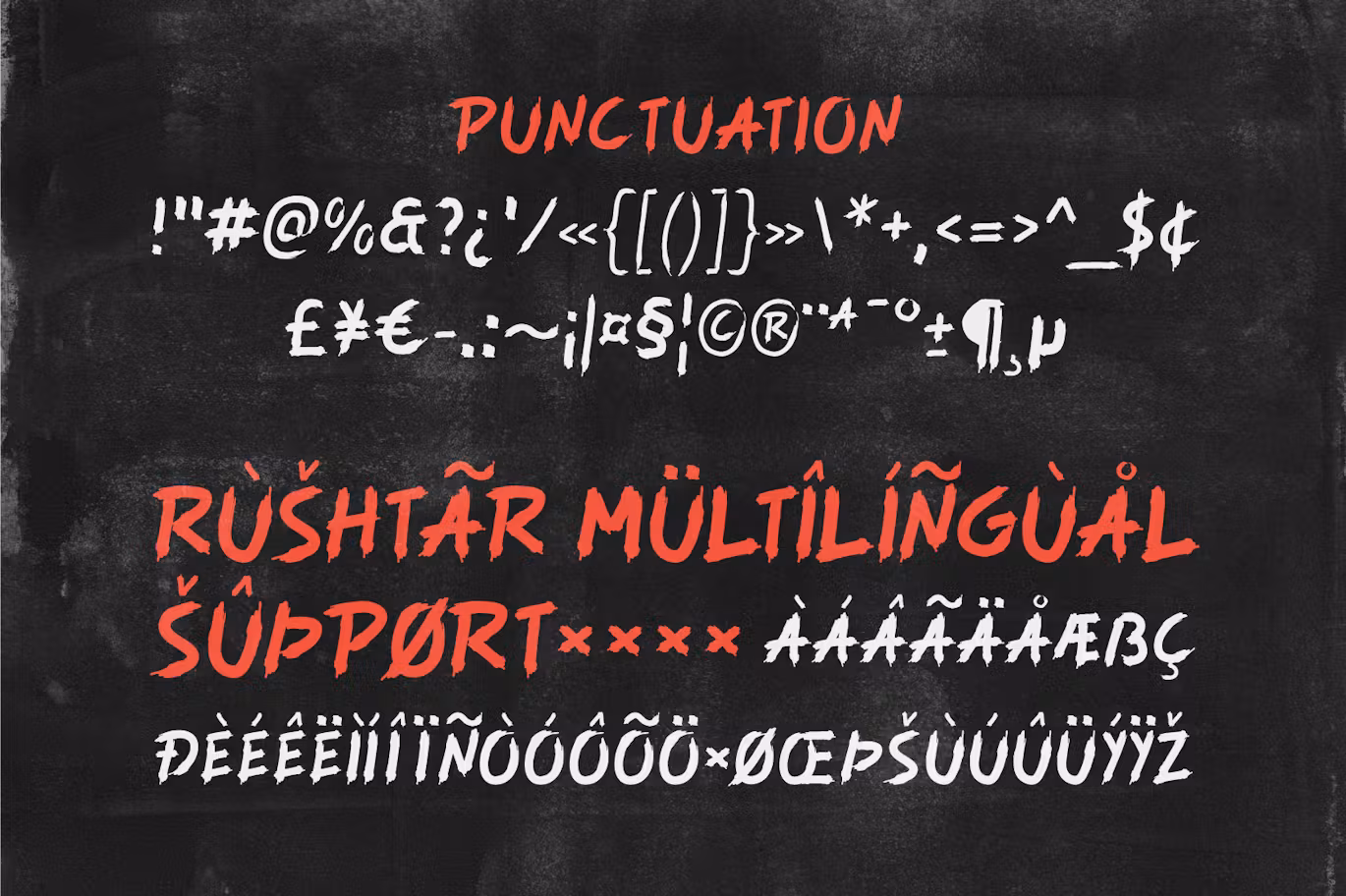 富含想象力设计的笔刷效果英文字体 Rushtar - Brush Grunge Typeface