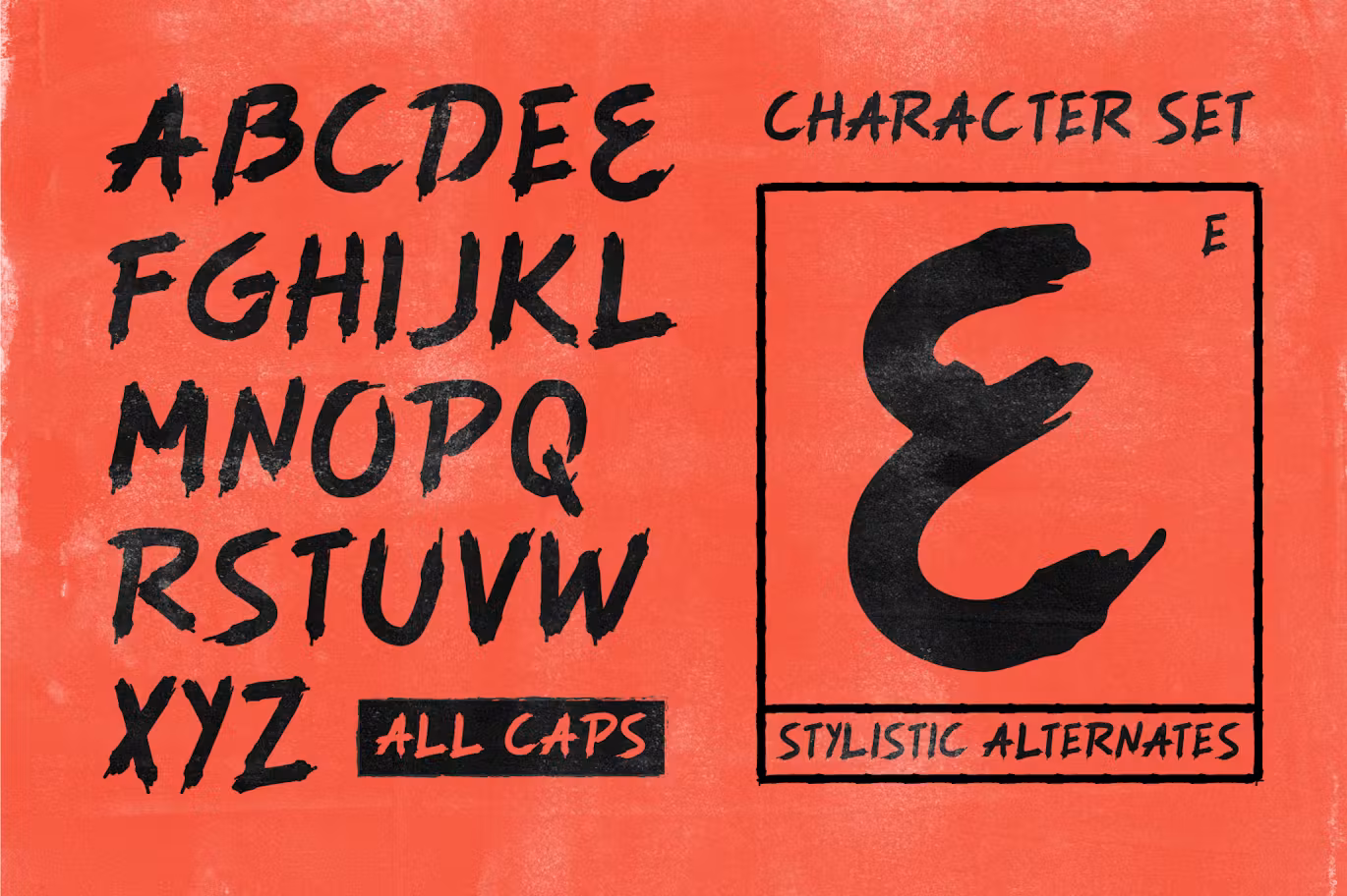 富含想象力设计的笔刷效果英文字体 Rushtar - Brush Grunge Typeface