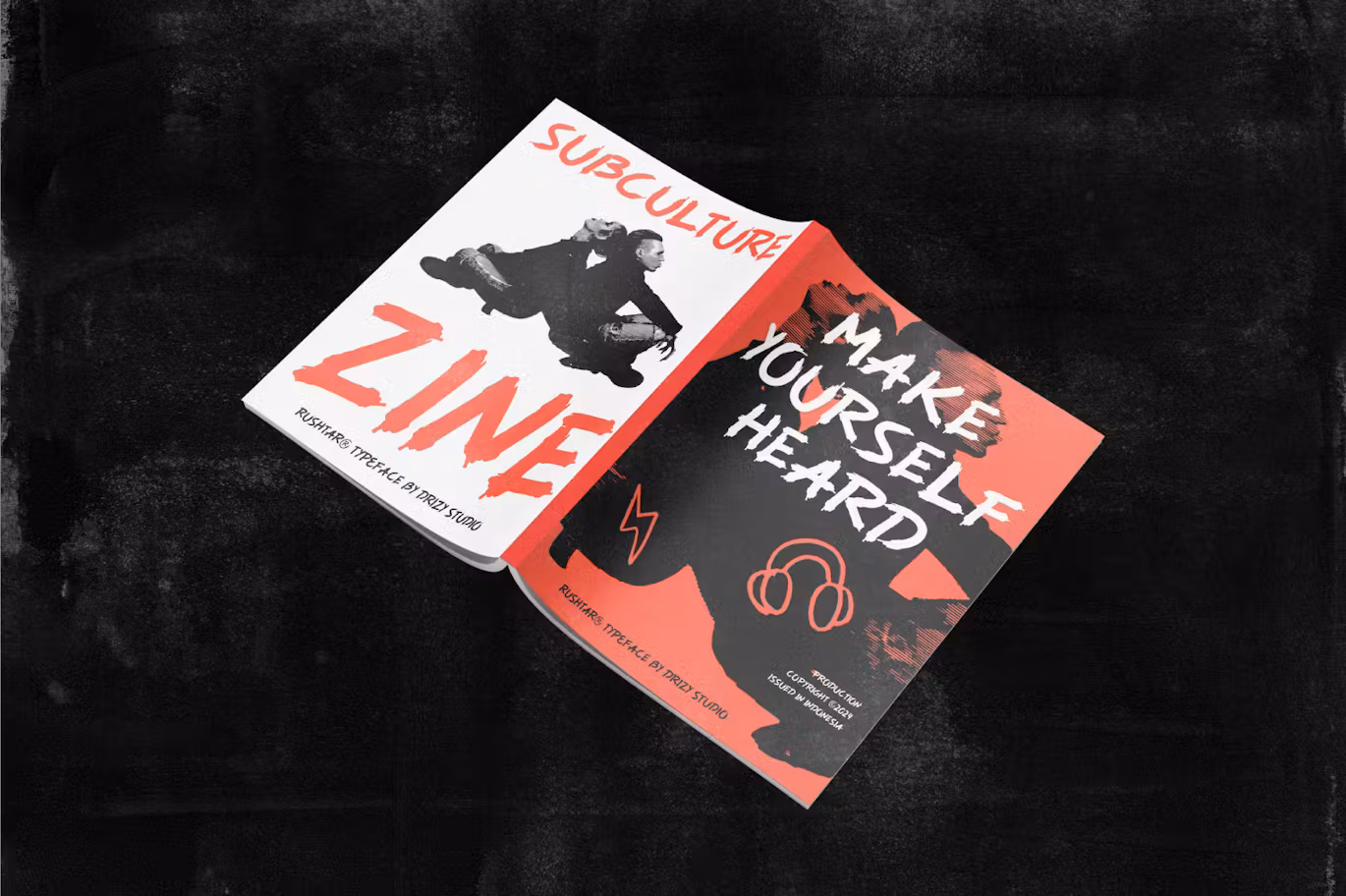 富含想象力设计的笔刷效果英文字体 Rushtar - Brush Grunge Typeface