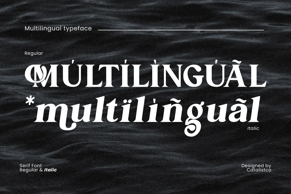 一款非常适合用制作报价文本、徽标的英文字体 Qustigue Serif Font