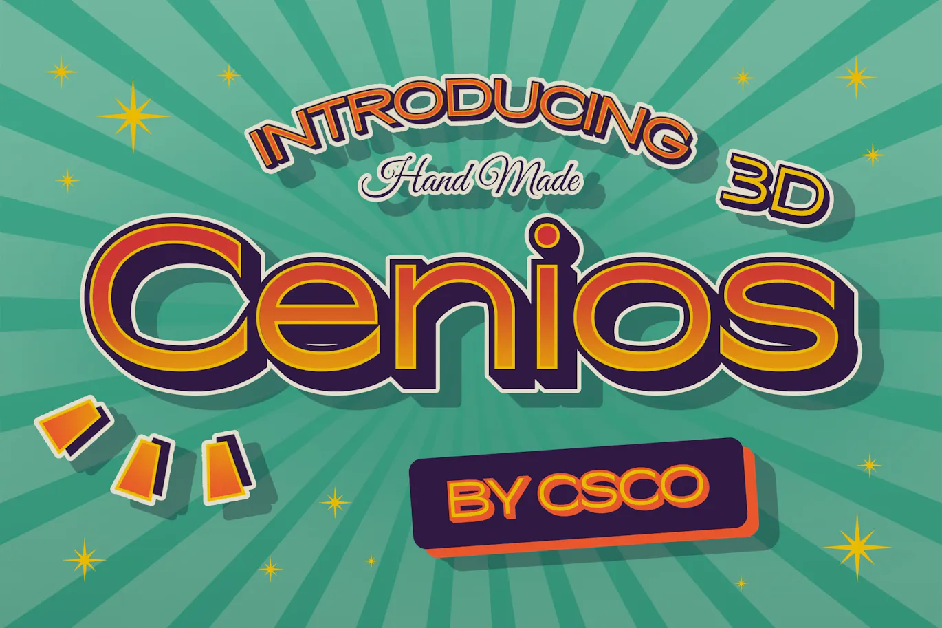 3D效果无衬线风格英文字体 – Cenios 3D