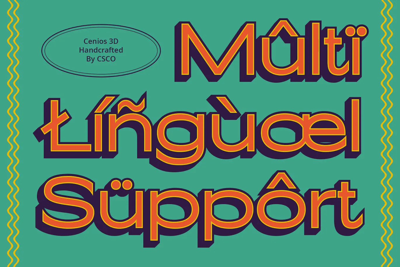 3D效果无衬线风格英文字体 - Cenios 3D