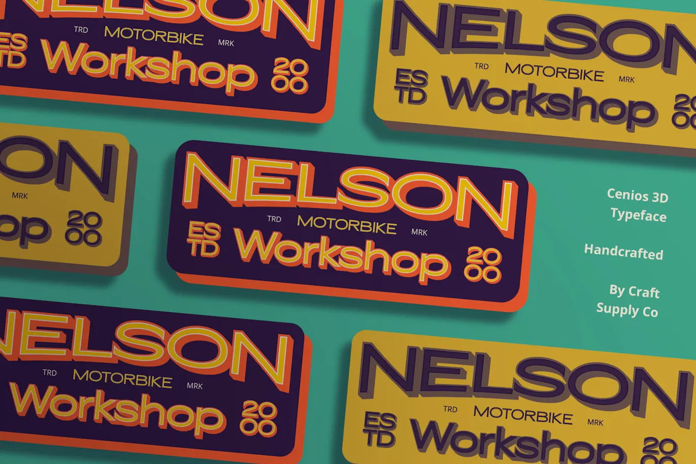 3D效果无衬线风格英文字体 - Cenios 3D