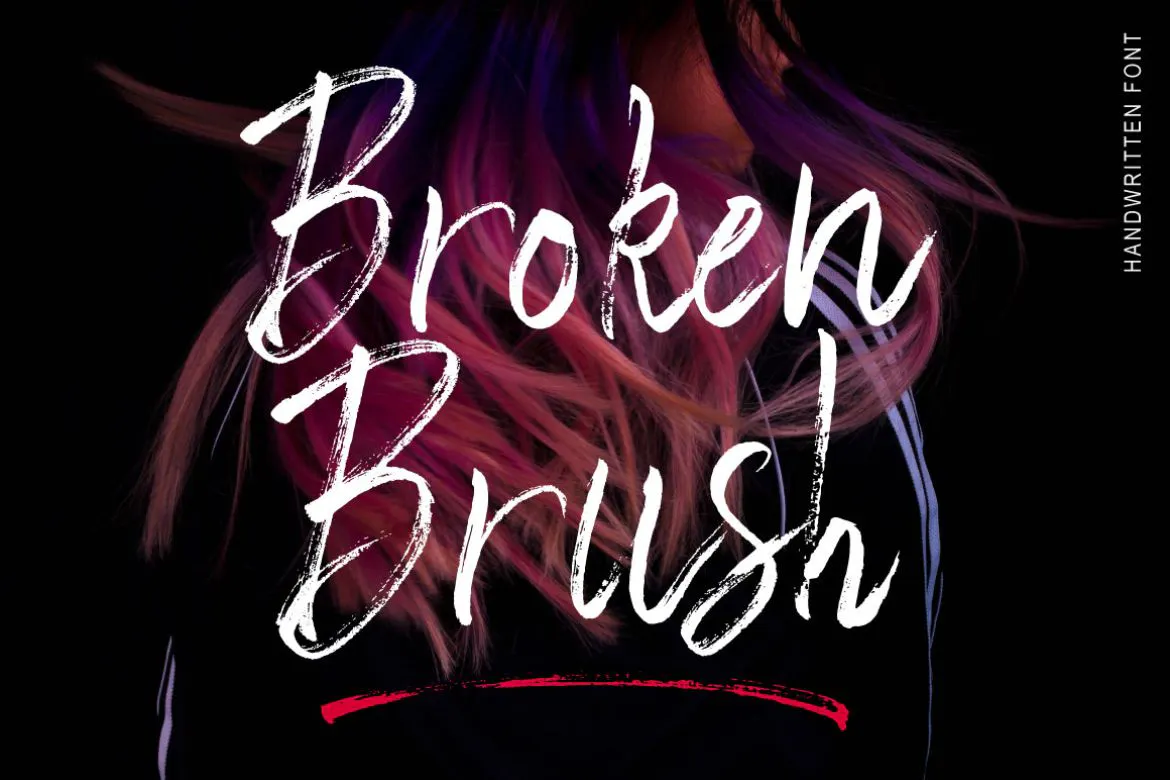 令人惊叹的手写签名风格英文字体 - Broken Brush