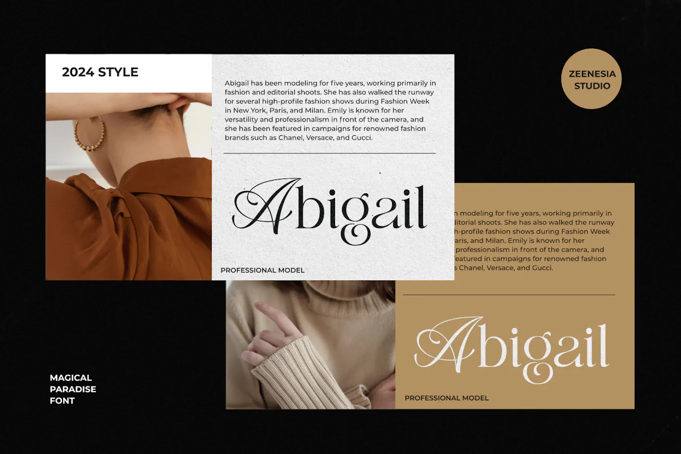 衬线与花体风格结合的现代风标题字体 - Magical Paradise