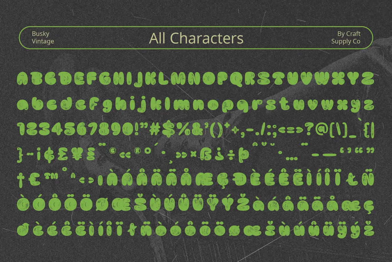 涂鸦纹理的英文泡泡气球装饰字体 - Busky Vintage