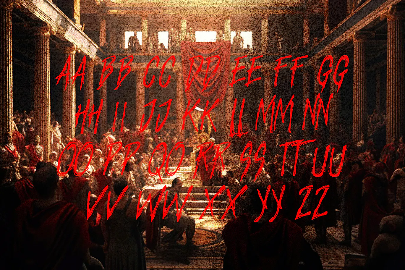 恐怖感的英文复古涂鸦画笔字体 - Dameter Horror