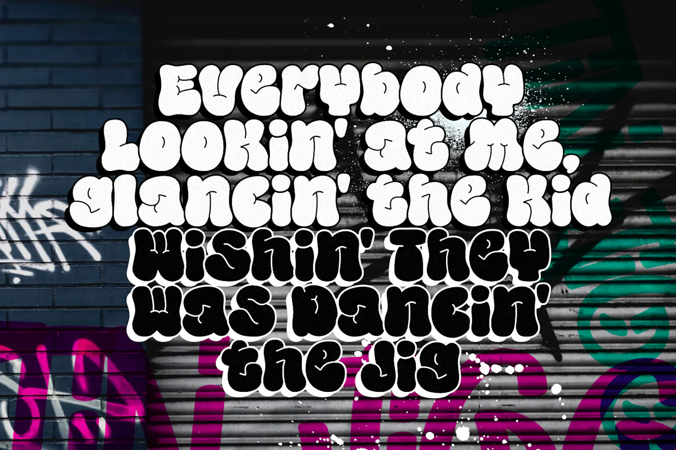 充满活力的泡泡英文涂鸦字体 - Whoopie Sunday