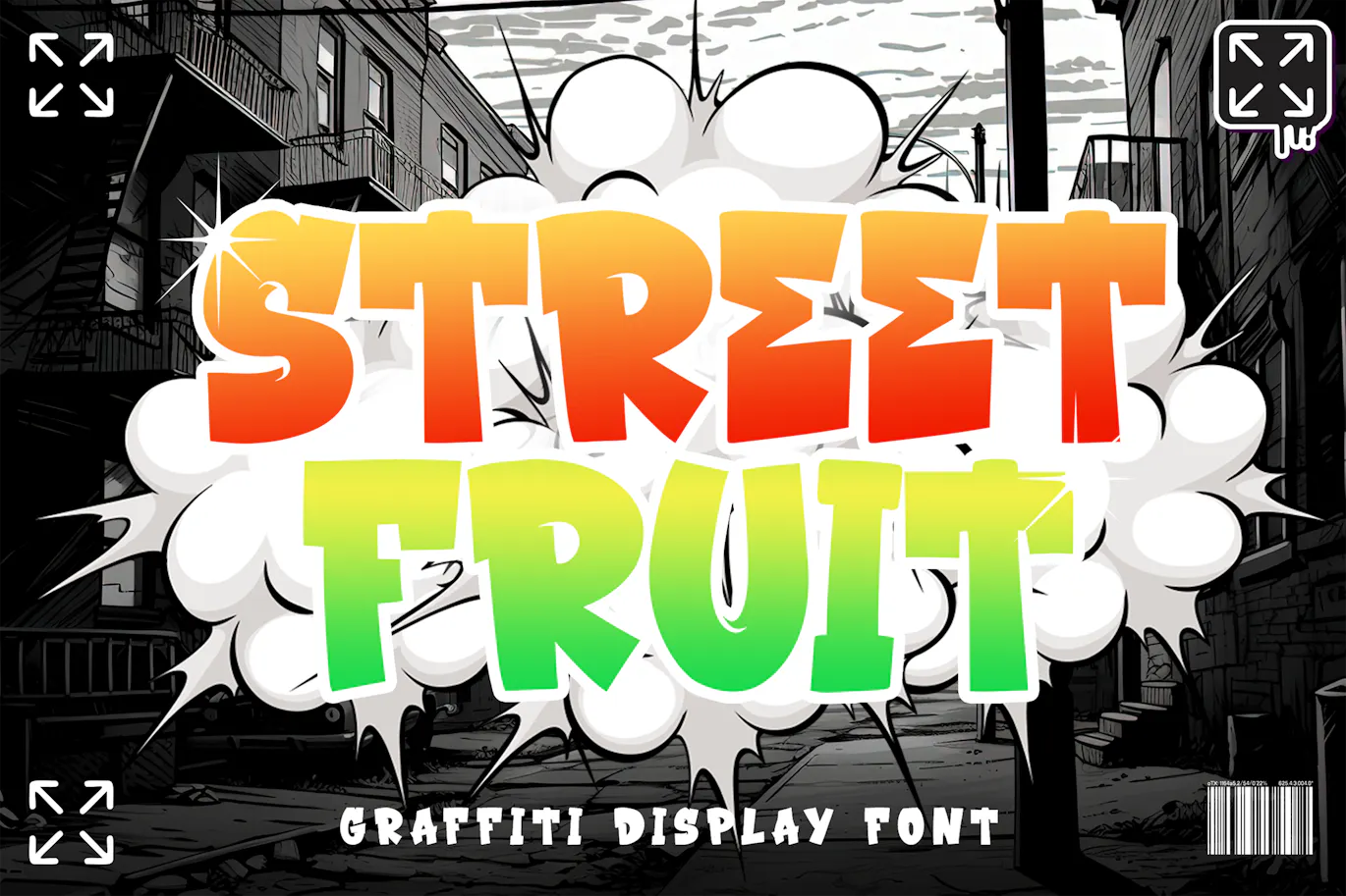 现代感的涂鸦风格英文字体 - STREET FRUIT