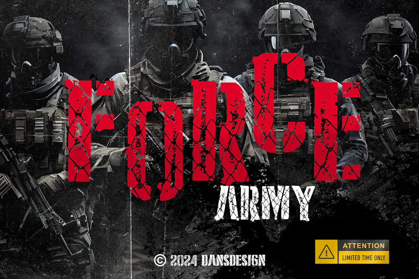 复古纹理感的用于军事题材设计英文装饰字体 - SCARS-4 复古纹理感的用于军事题材设计英文装饰字体 - SCARS