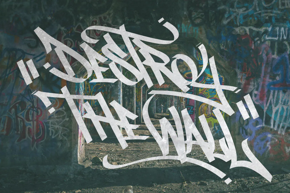 手绘斜体效果的英文涂鸦字体 – Street Tag Vol1