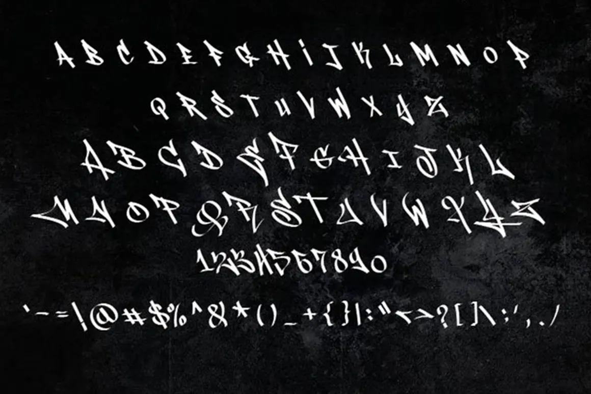 手绘斜体效果的英文涂鸦字体 - Street Tag Vol1