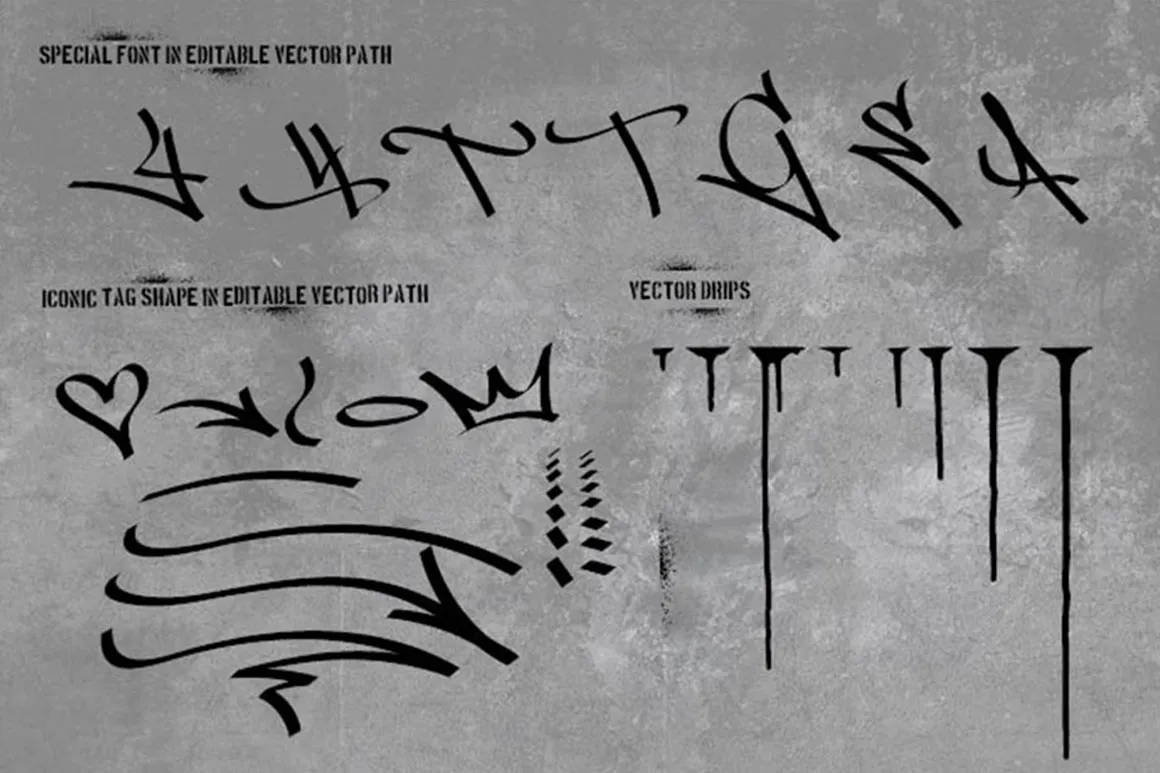 手绘斜体效果的英文涂鸦字体 - Street Tag Vol1