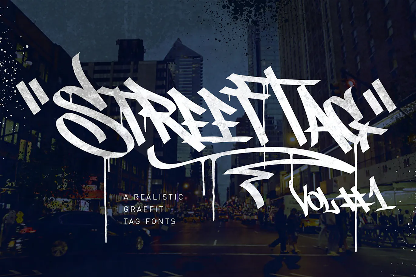手绘斜体效果的英文涂鸦字体 - Street Tag Vol1