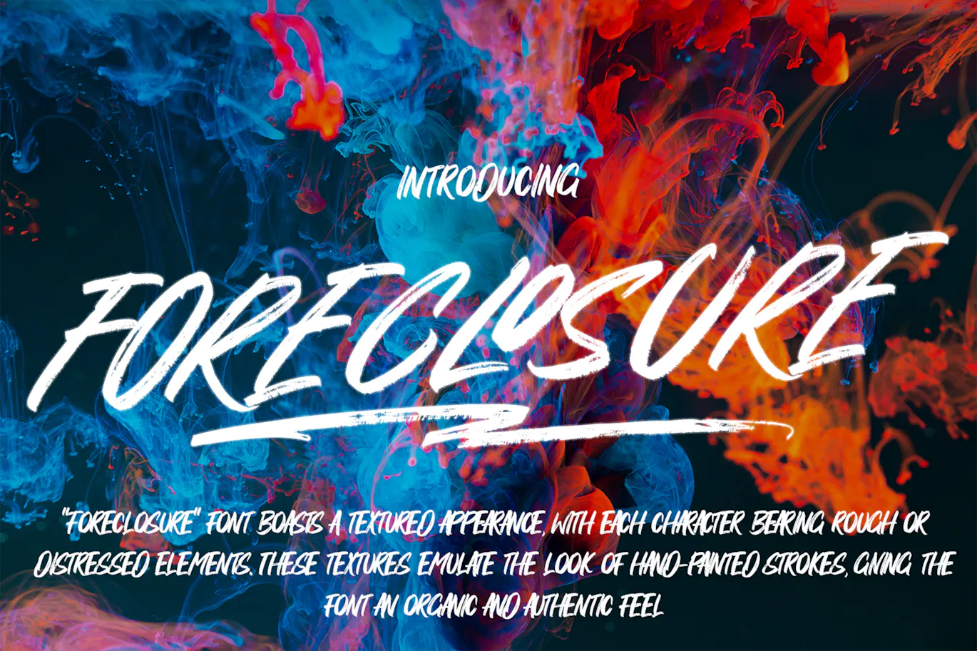 粗糙仿旧元素的英文手写笔刷字体 – Foreclosure – Brush Font