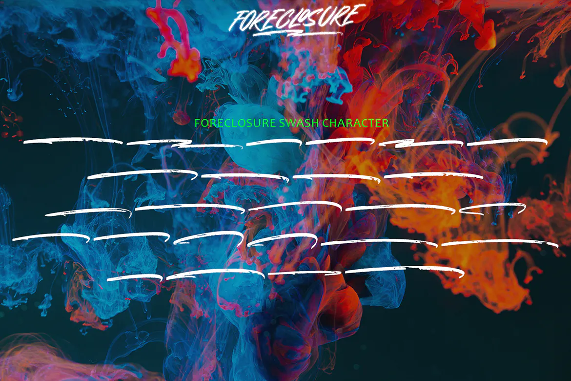 粗糙仿旧元素的英文手写笔刷字体 - Foreclosure - Brush Font