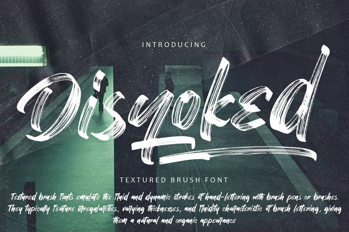 粗旷纹理的英文手写笔刷字体 – Disyoked – Textured Brush Font