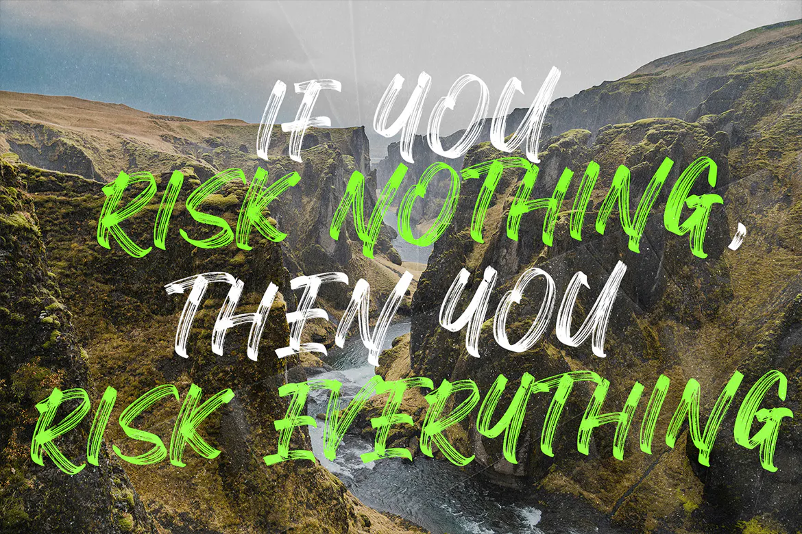 粗旷纹理的英文手写笔刷字体 - Disyoked - Textured Brush Font