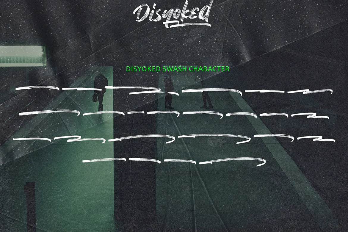 粗旷纹理的英文手写笔刷字体 - Disyoked - Textured Brush Font