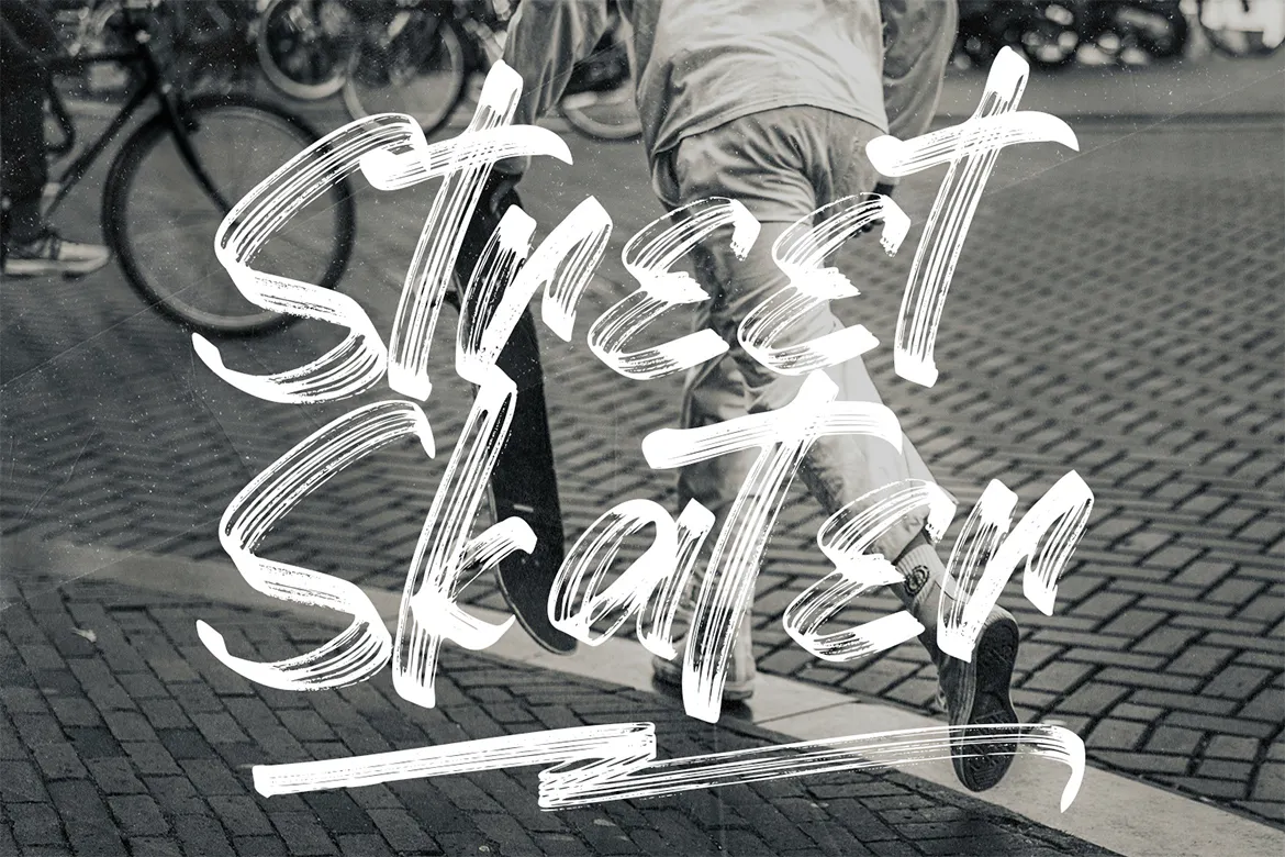 粗旷纹理的英文手写笔刷字体 - Disyoked - Textured Brush Font