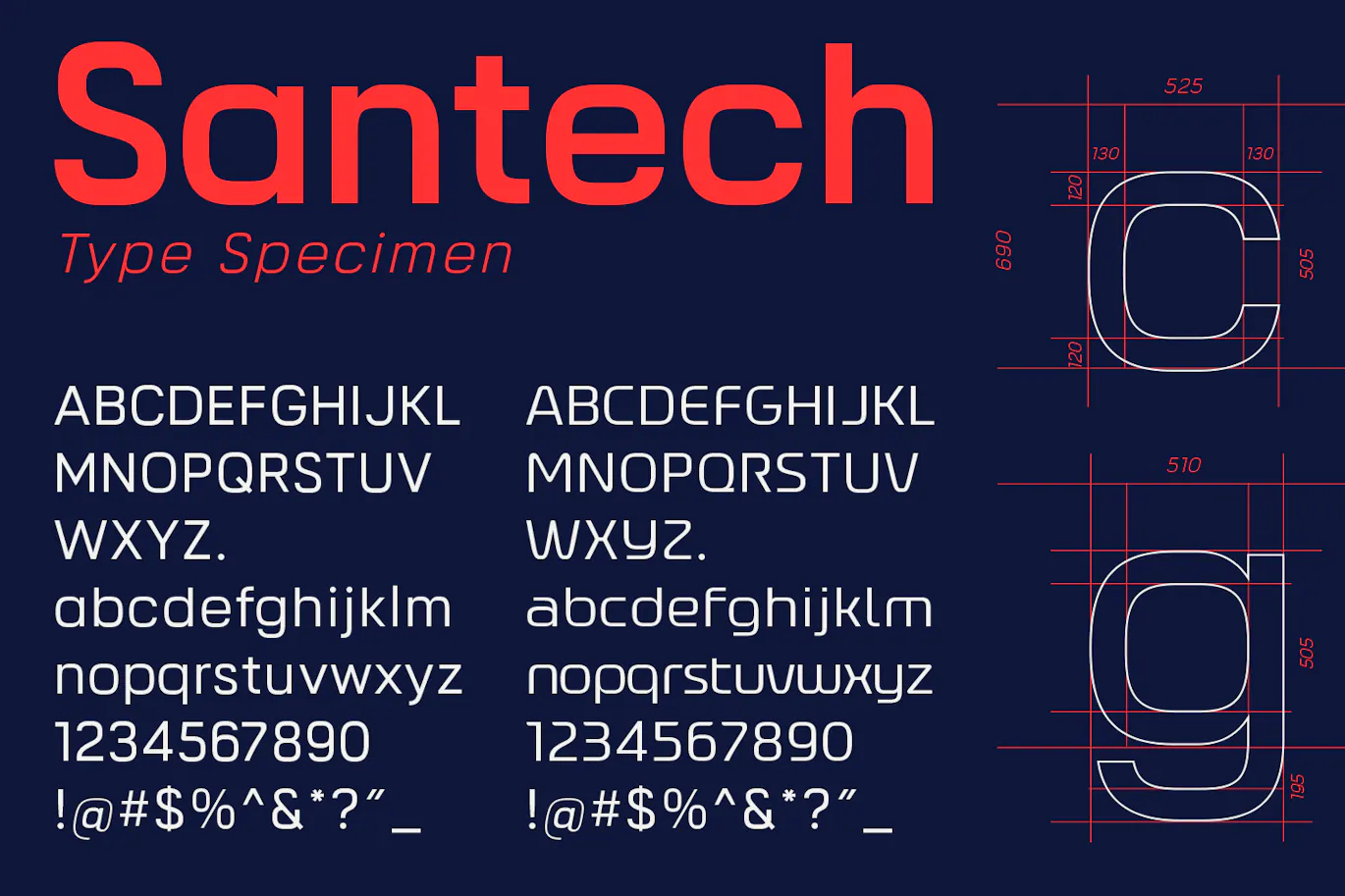 极简抽象派无衬线字体 - Santech