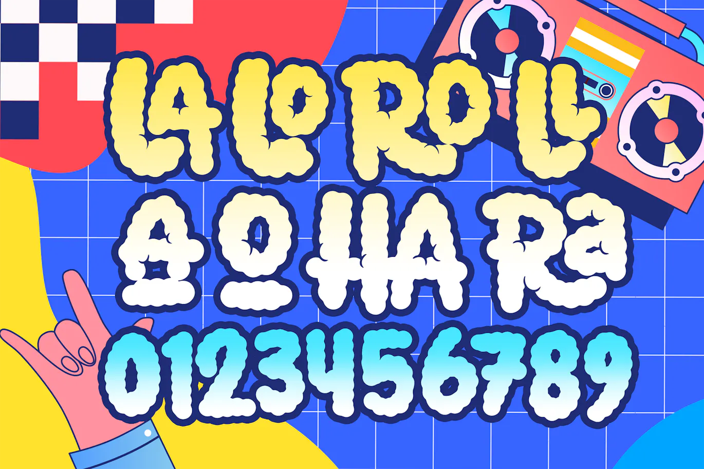 独特涂鸦气泡感英文标题糖果字体 - Child Candy