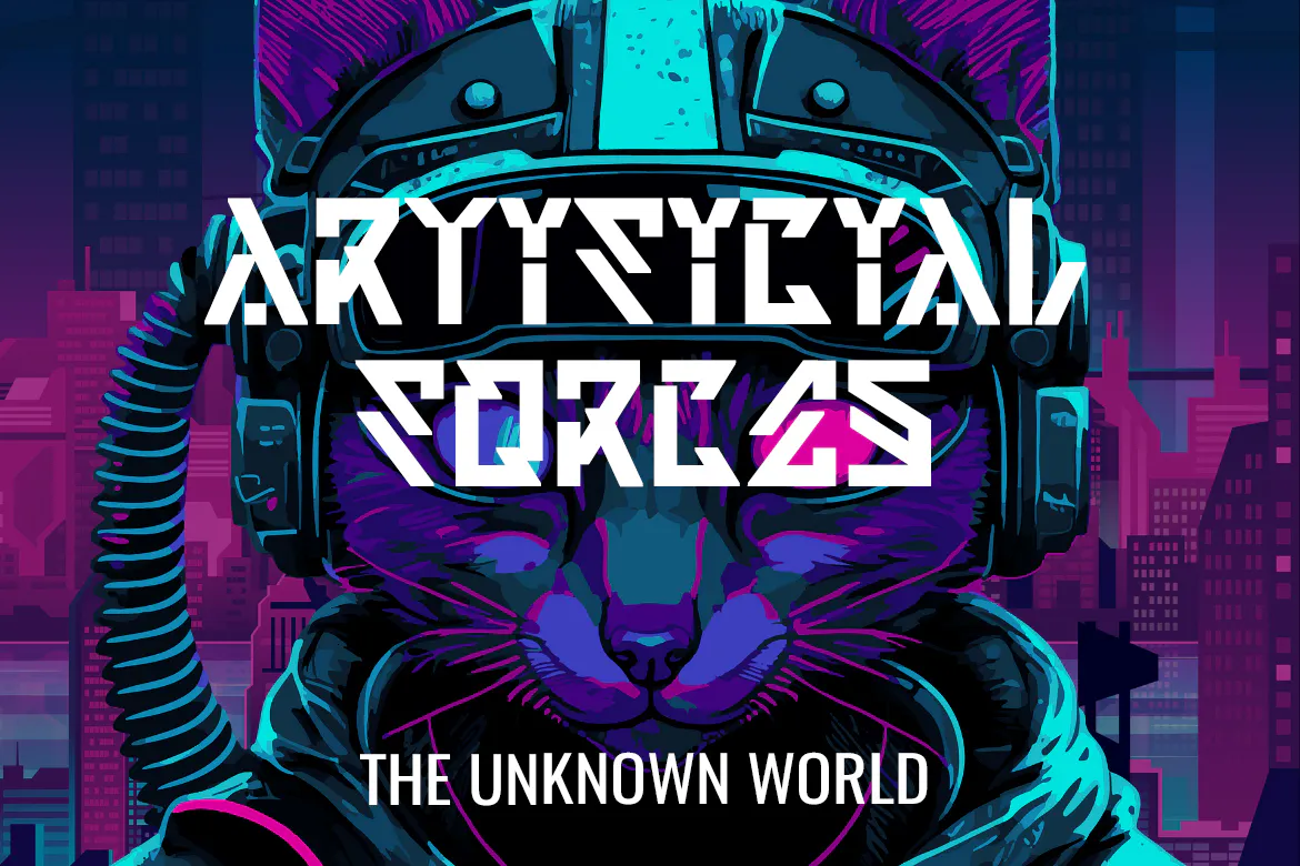 科幻未来电子赛博格机器感的英文装饰字体 - Qrunzvord