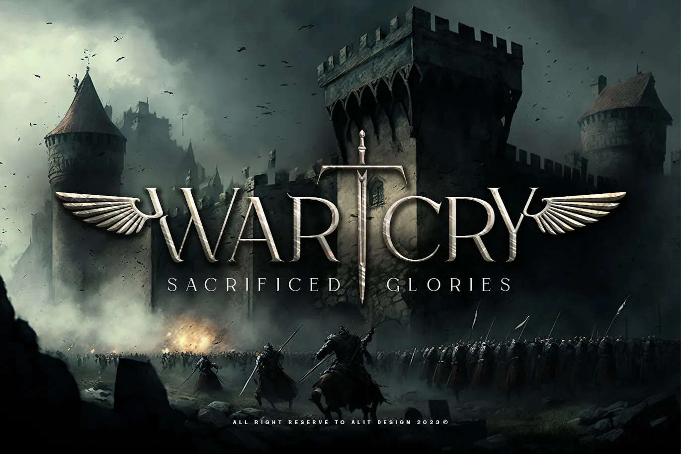 超级英雄和骑士题材的中世纪战争装饰字体 - Back Over