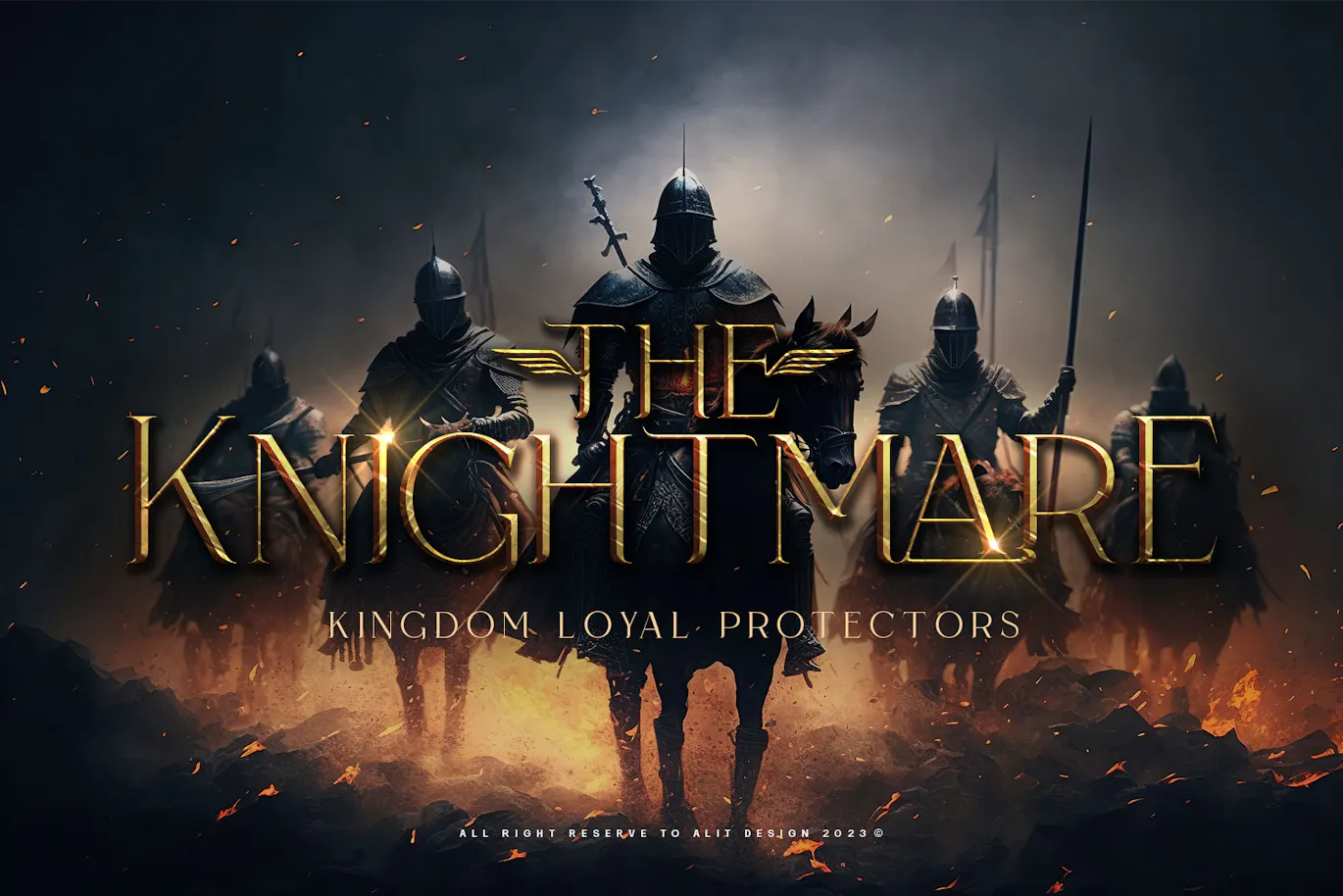 超级英雄和骑士题材的中世纪战争装饰字体 - Back Over