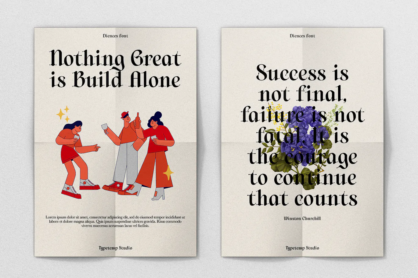 优雅现代风格的哥特手写英文字体 - Diences