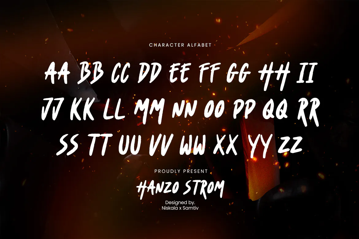 英文手写涂鸦标题字体 - Hanzo Strom