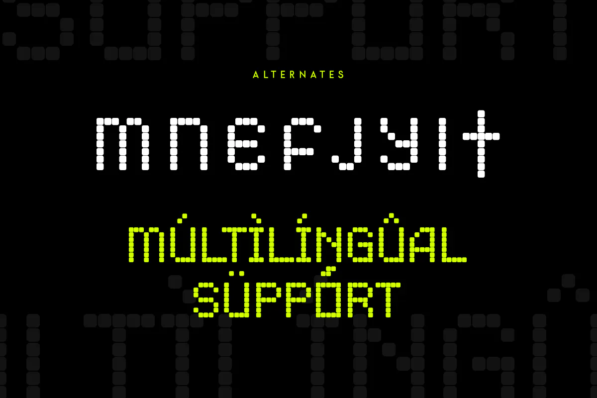 未来数字科技像素点阵风格英文创意装饰字体 – Digitalize