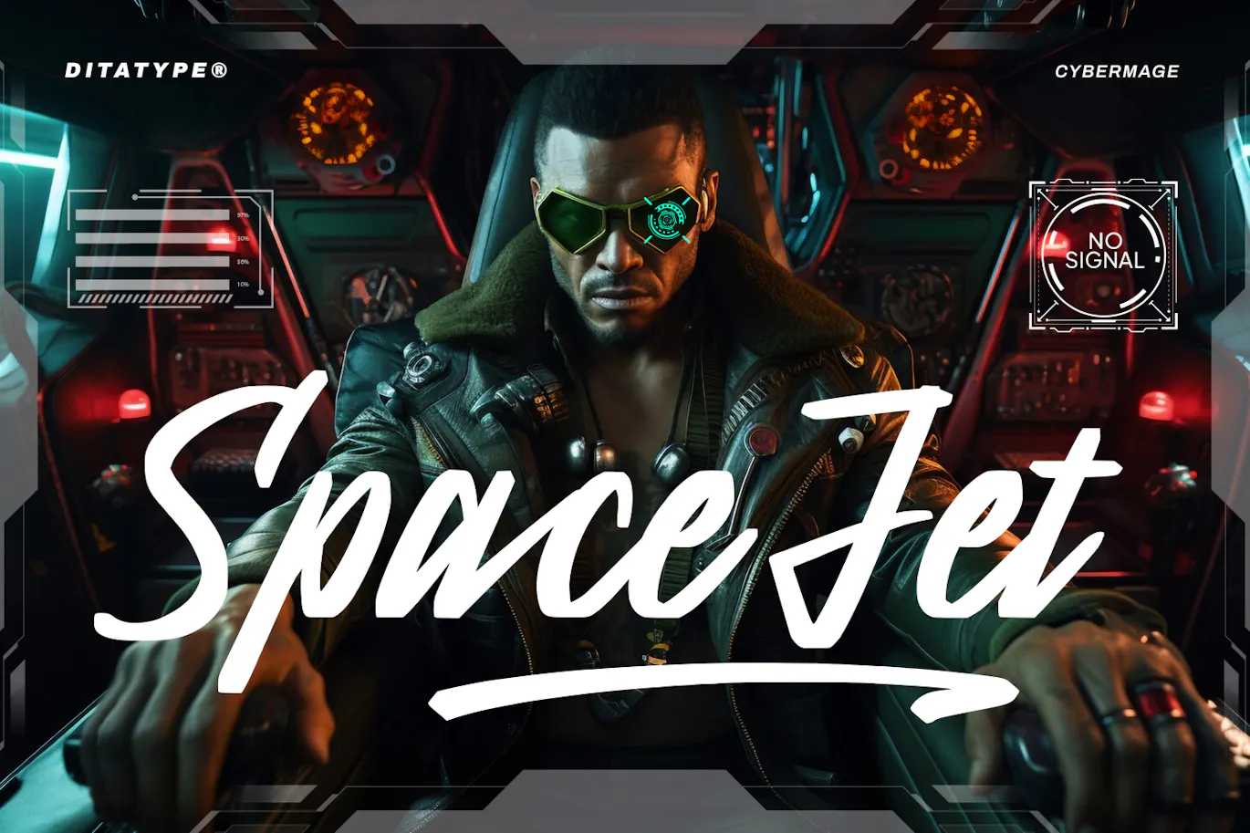 未来科技风英文手写花体字体 - Cyber Mage