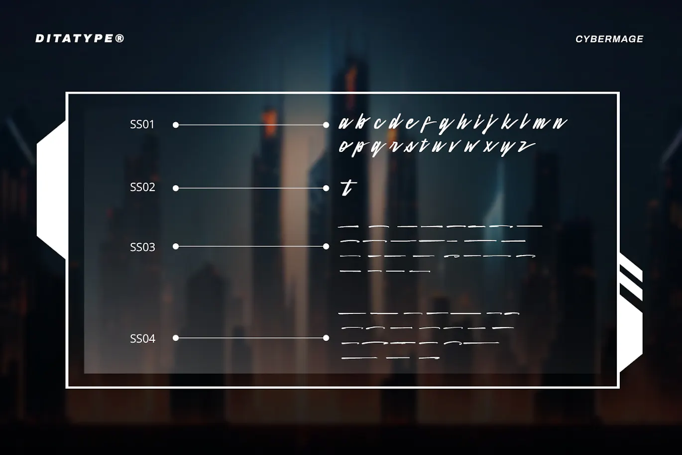 未来科技风英文手写花体字体 - Cyber Mage