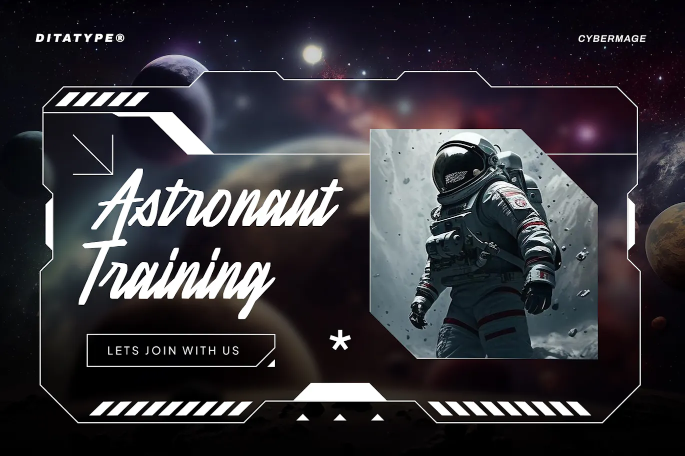 未来科技风英文手写花体字体 - Cyber Mage