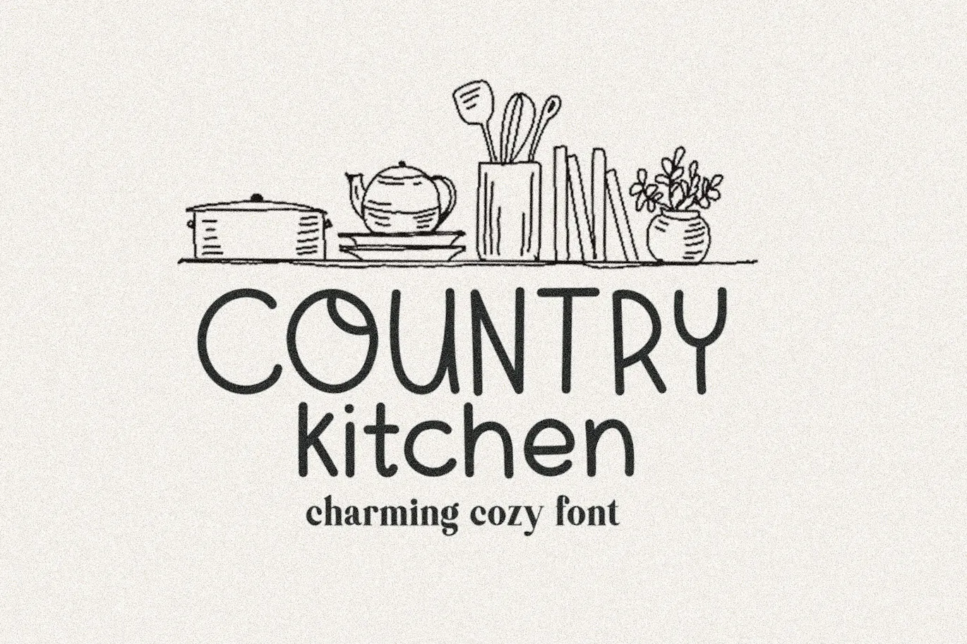 迷人的朴素感英文手写字体 – Country Kitchen