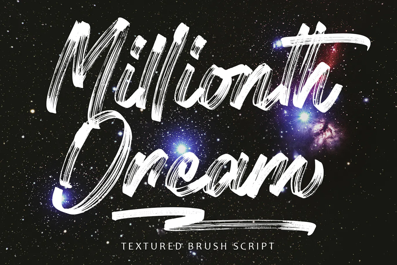 笔刷效果英文手写装饰字体 - Millionth Dream