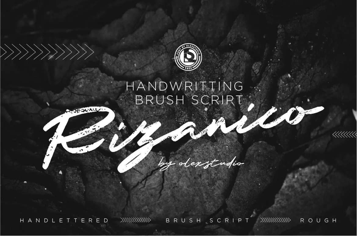 自然纹理的英文手写连体签名字体 – Rizanico
